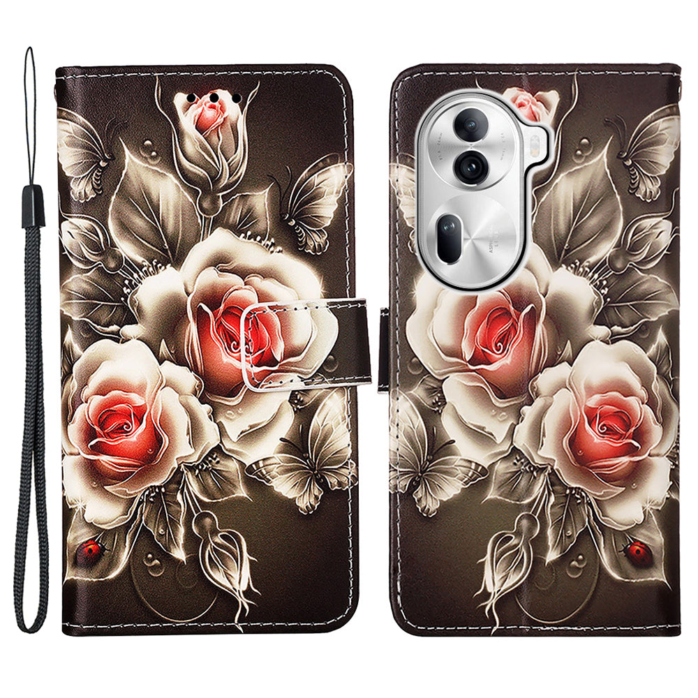 YB Pattern Printing Leather Series-4 for Oppo Reno11 Pro 5G (Global) Case Phone Wallet Cover YB Pattern Printing Leather Series-4 for Oppo Reno11 Pro 5G (Global) Case Phone Wallet Cover